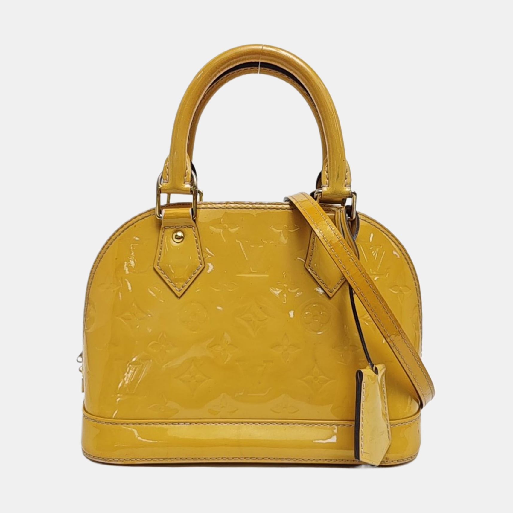 ALMA BB Monogram Patent Leather Yellow