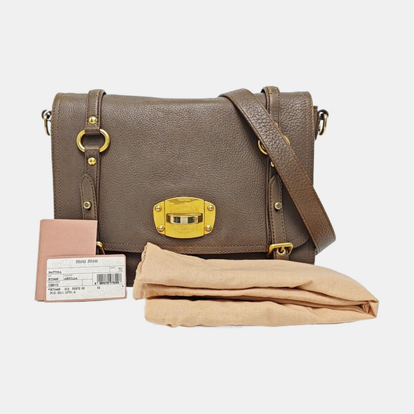 Calfskin Shoulder Bag Gray