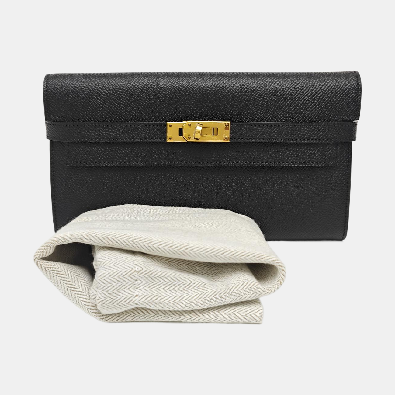 Kelly 20 Epsom Black Wallet