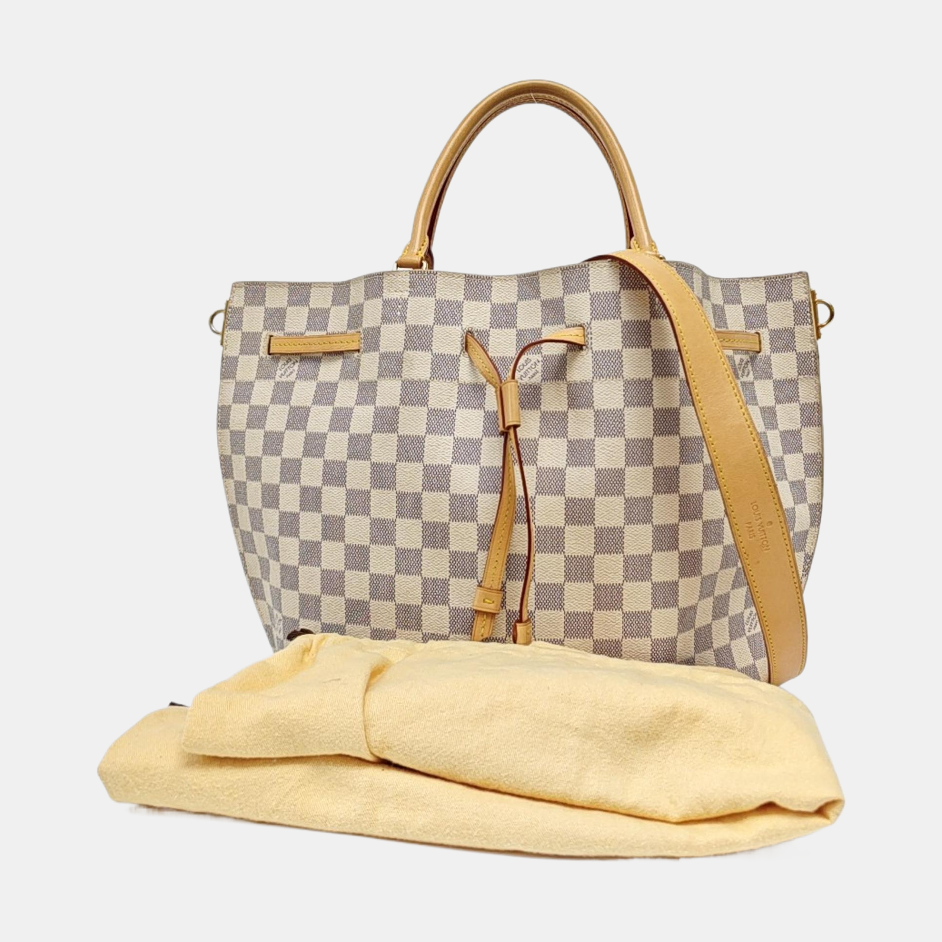 GIROLATA GM Damier Azur Coated Canvas White