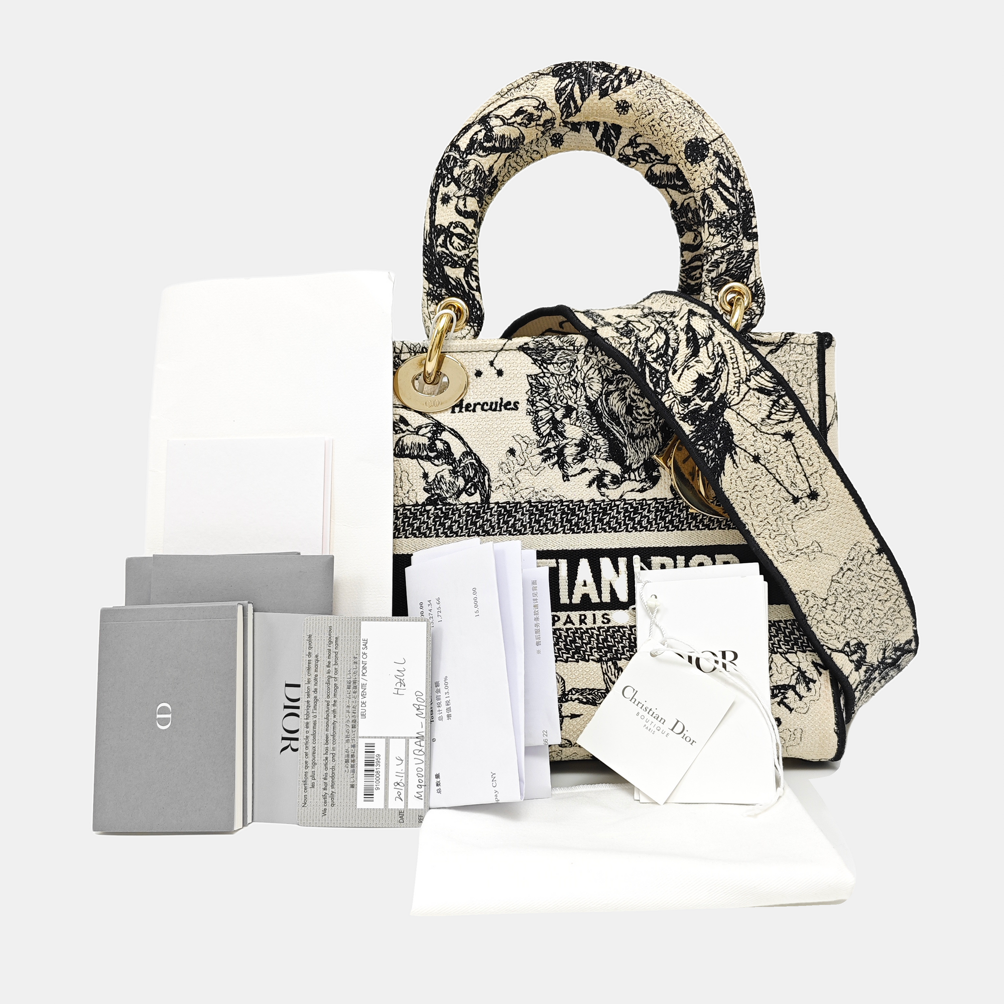 Lady Dior Medium Fabric Beige