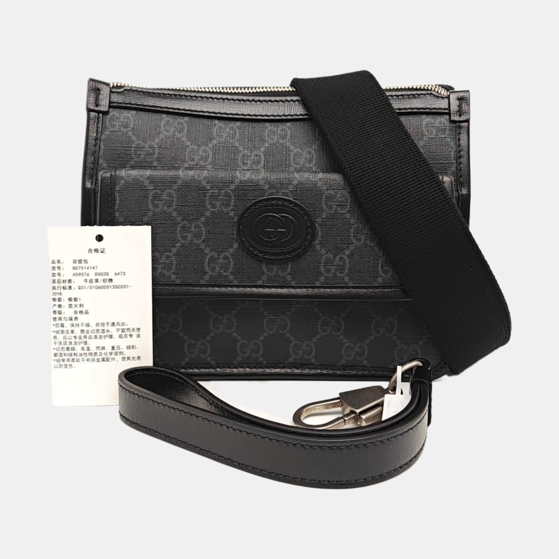 Monogram Calfskin Shoulder Bag Small Black