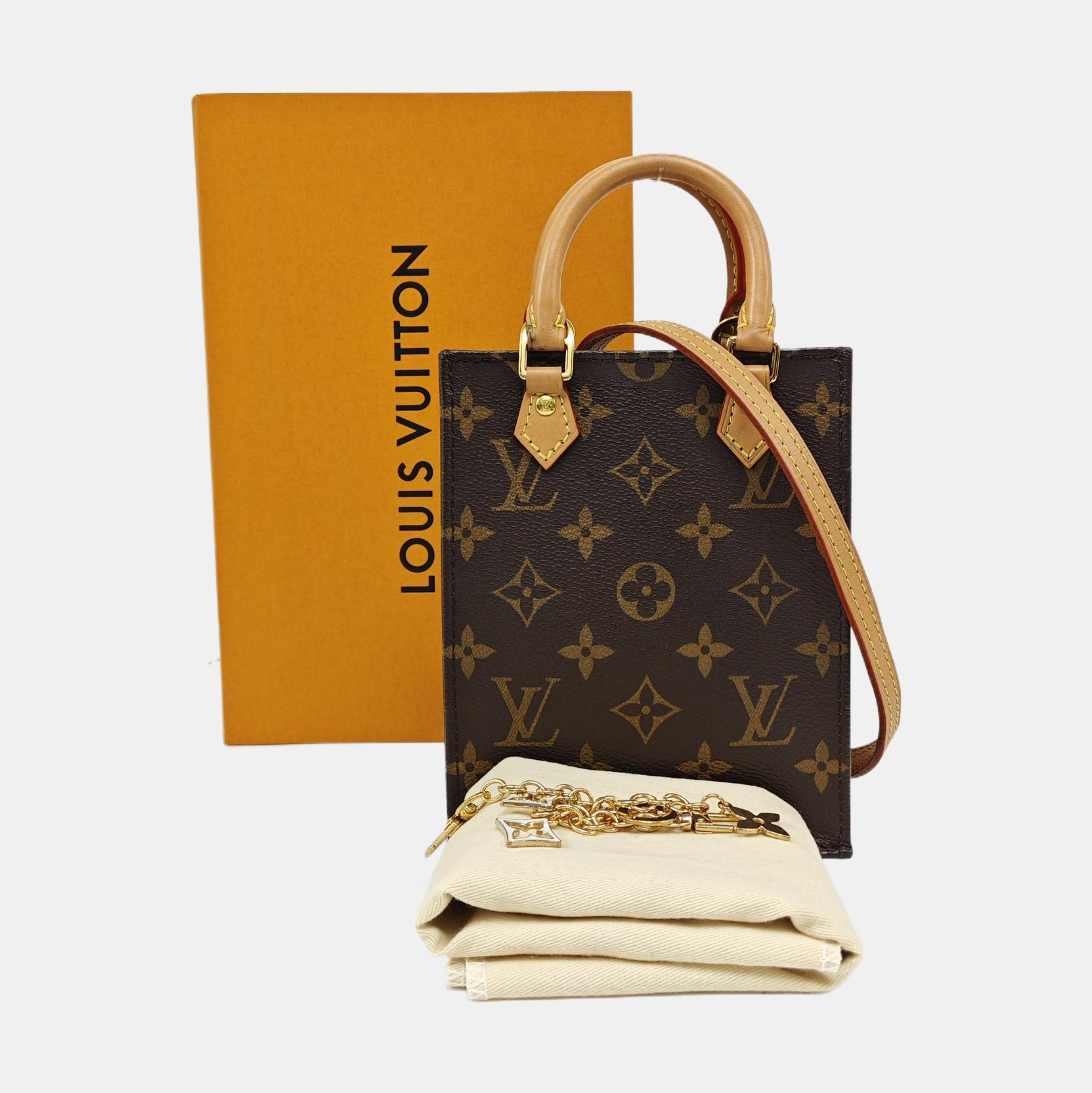 SAC PLAT Mini Monogram Coated Canvas Brown