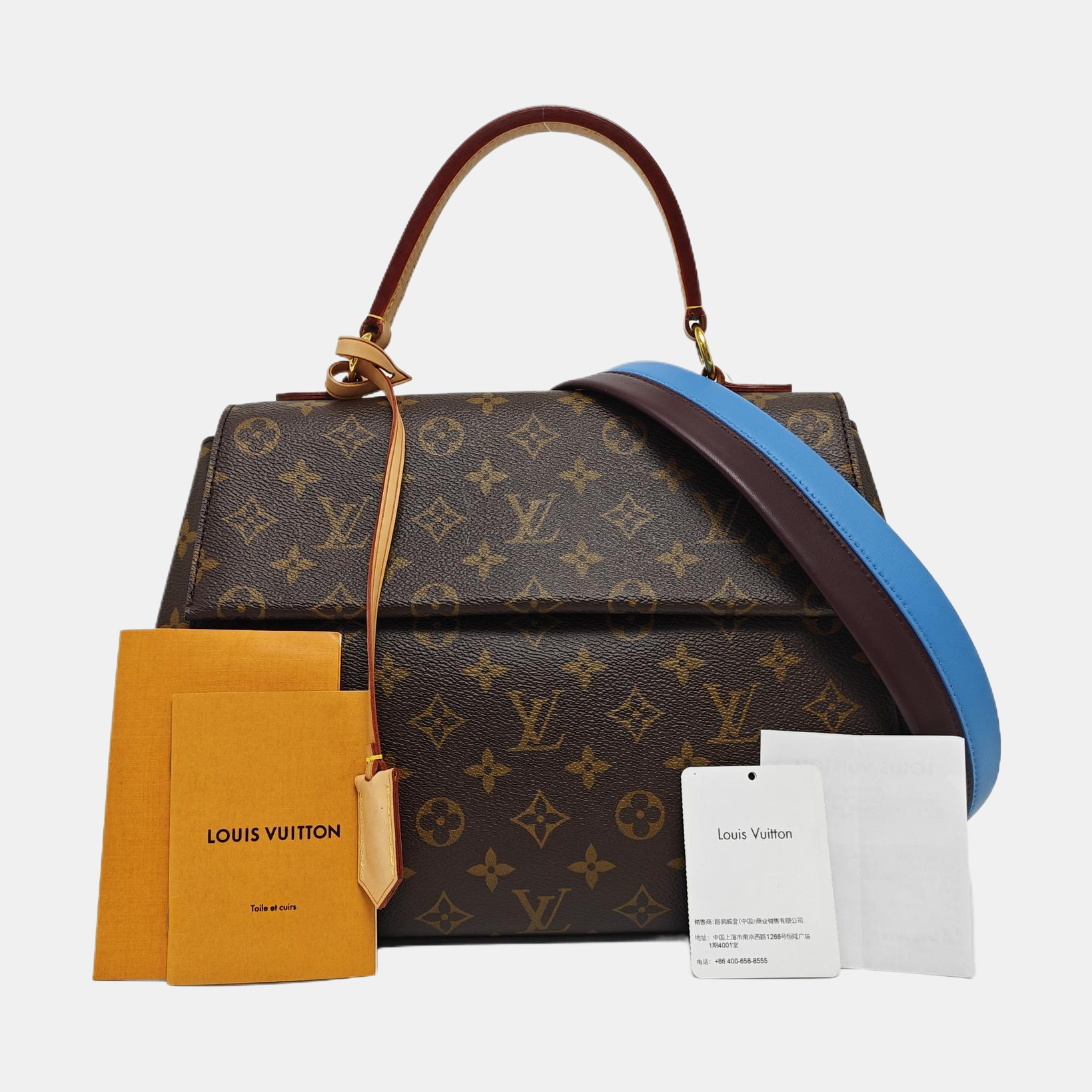 CLUNY MM Monogram Coated Canvas Brown