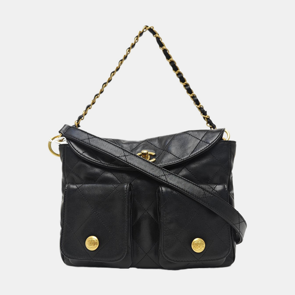 Suppletwins Quilted Calfskin Black