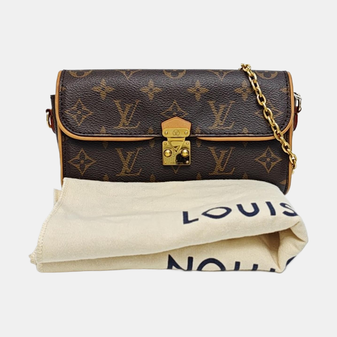 Pochette Camille Monogram Coated Canvas Brown