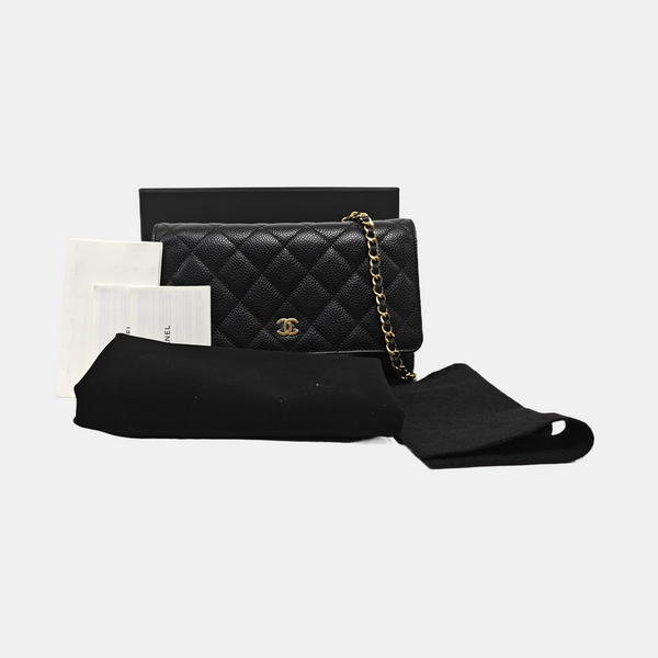 WOC Quilted Grained Calfskin Black