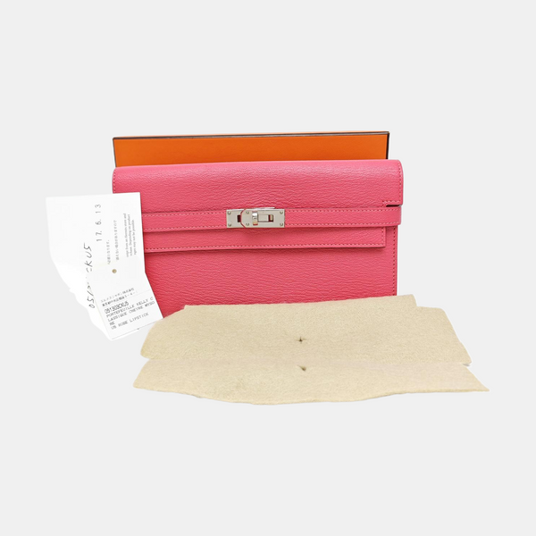 Kelly 20 Chèvre Mysore Pink Wallet