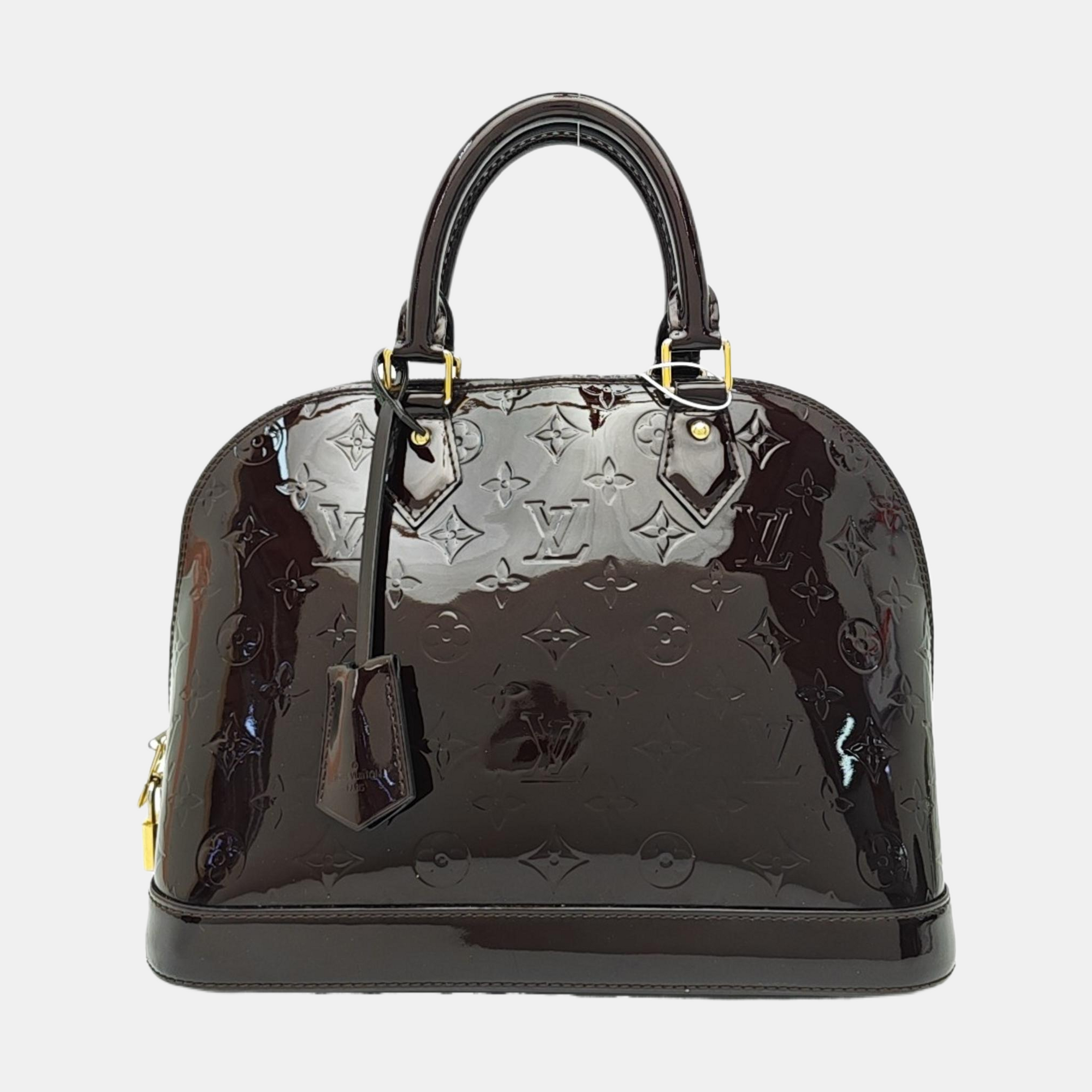 ALMA PM Monogram Patent Leather Brown