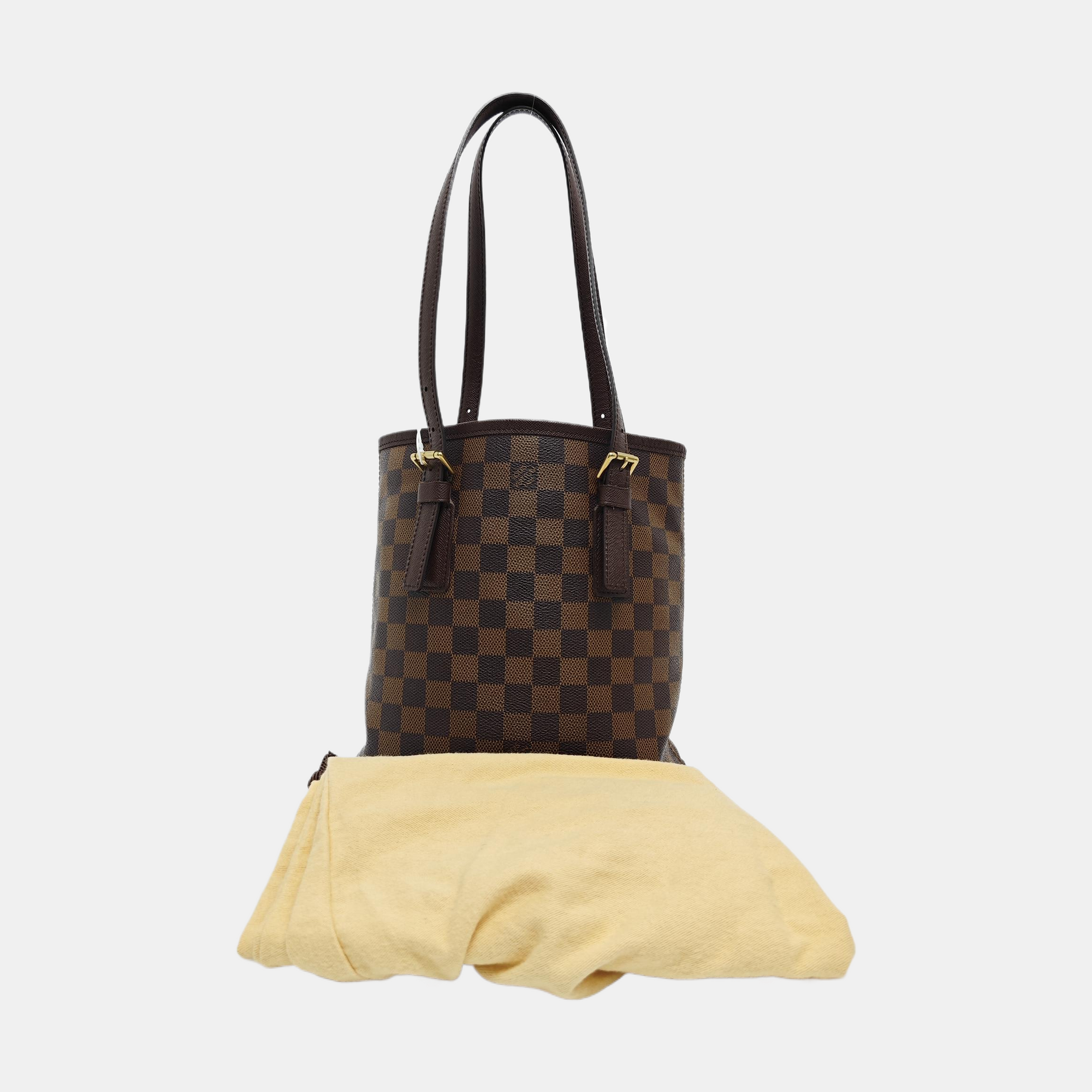 BUCKET PM Damier Ebene Coated Canvas Brown