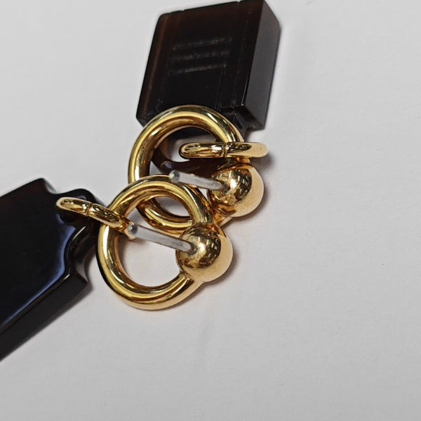 Amulette Maroquinier Metal Black Earrings