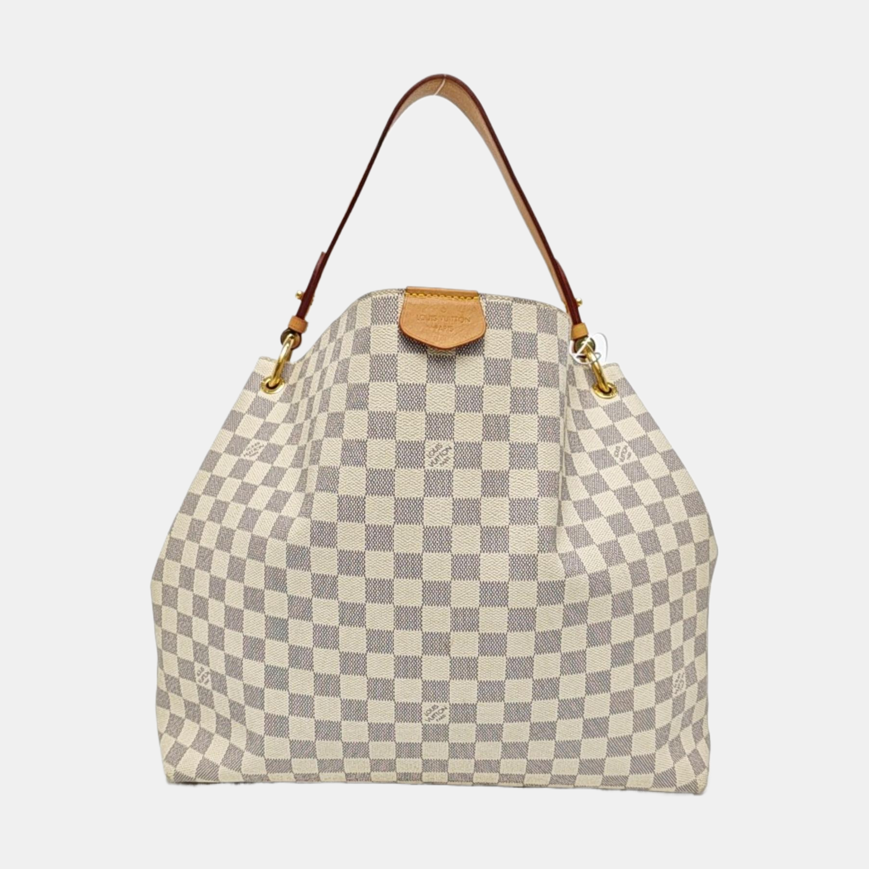GRACEFUL PM Damier Azur Coated Canvas White