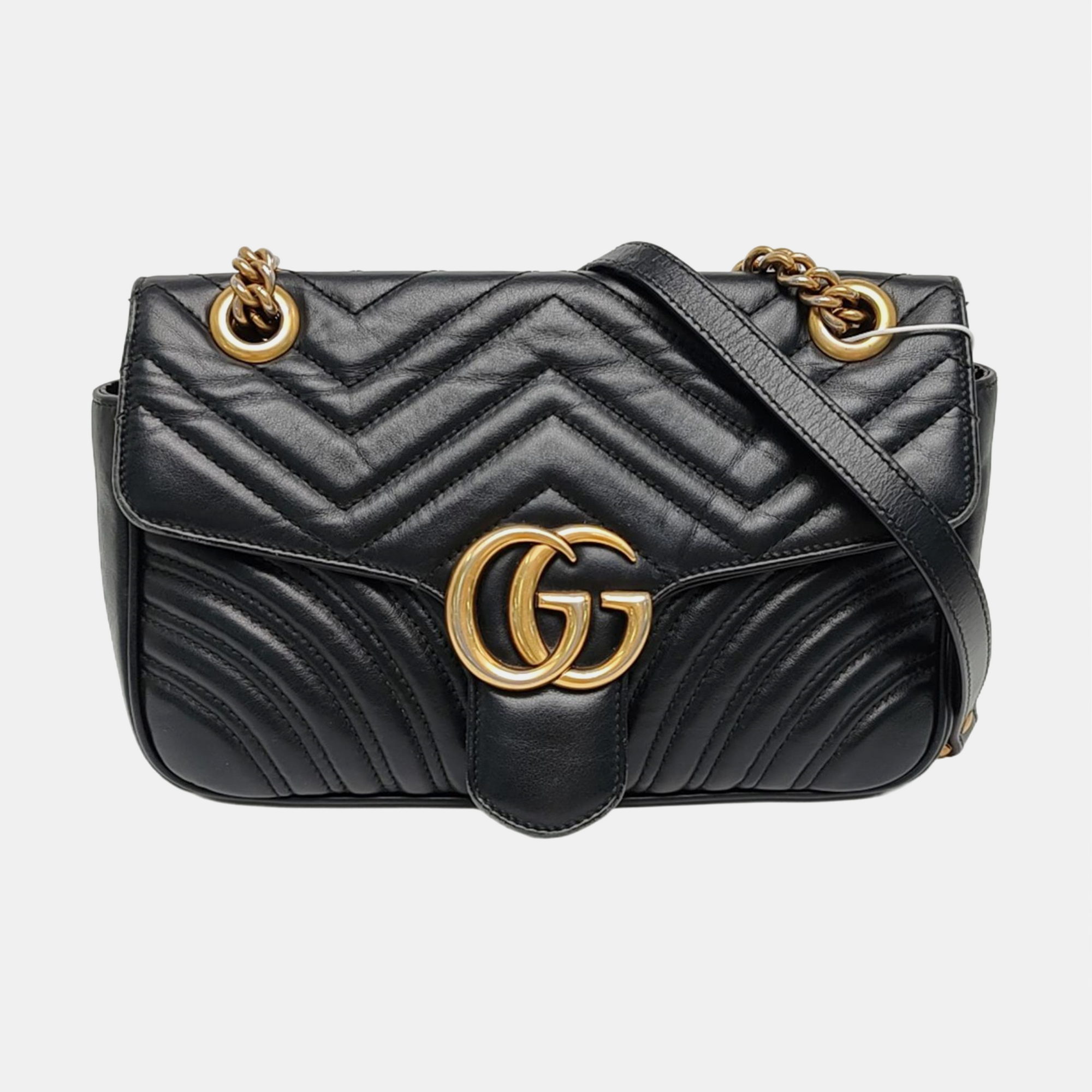 GG Marmont Medium Quilted Calfskin Black