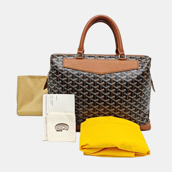 Coated Canvas Top Handle Bag Black