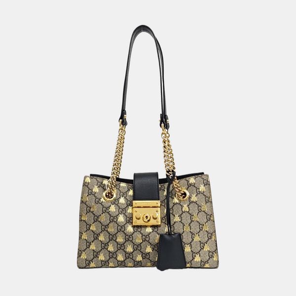 Padlock Small Monogram Coated Canvas Beige