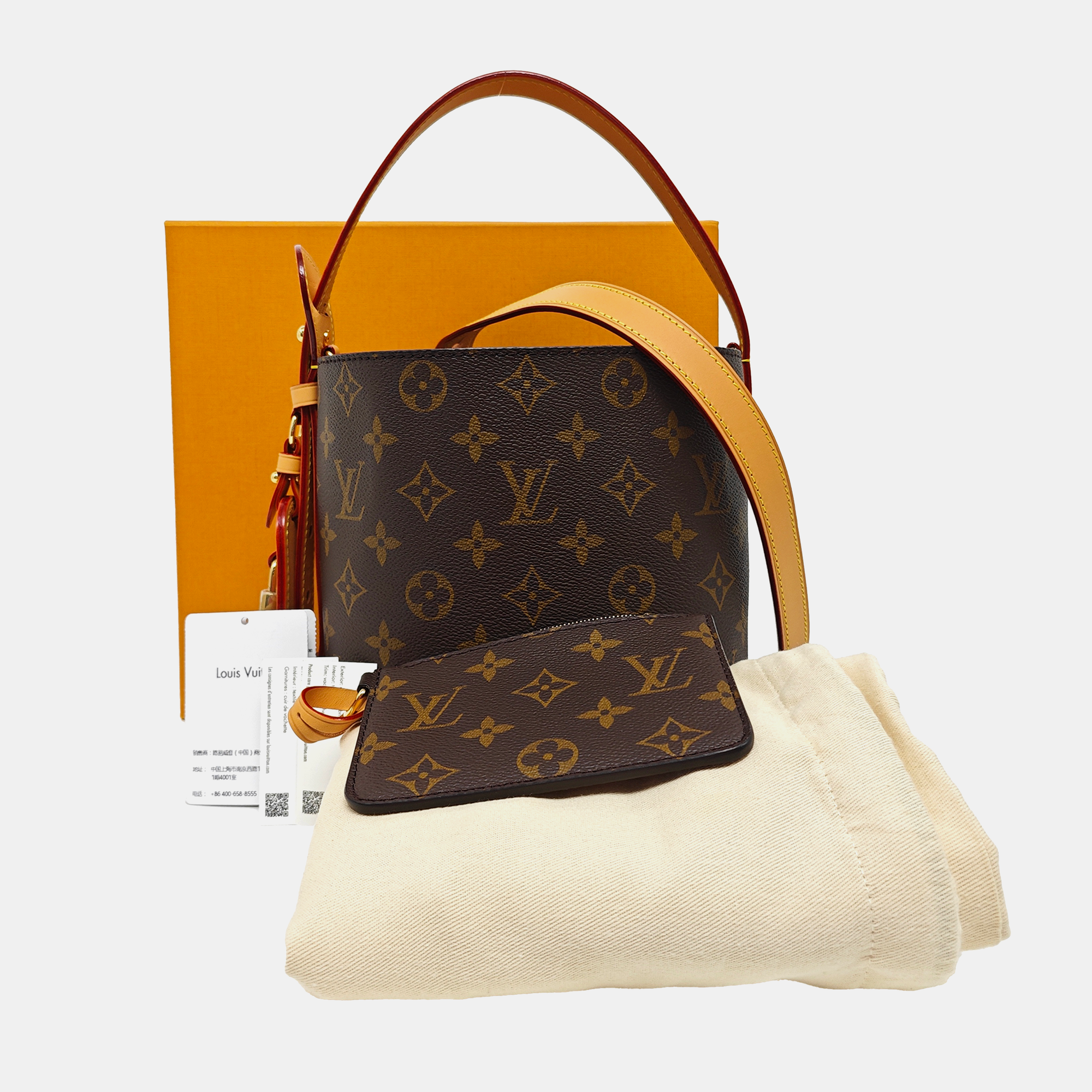 ALL IN BB Monogram Coated Canvas Brown