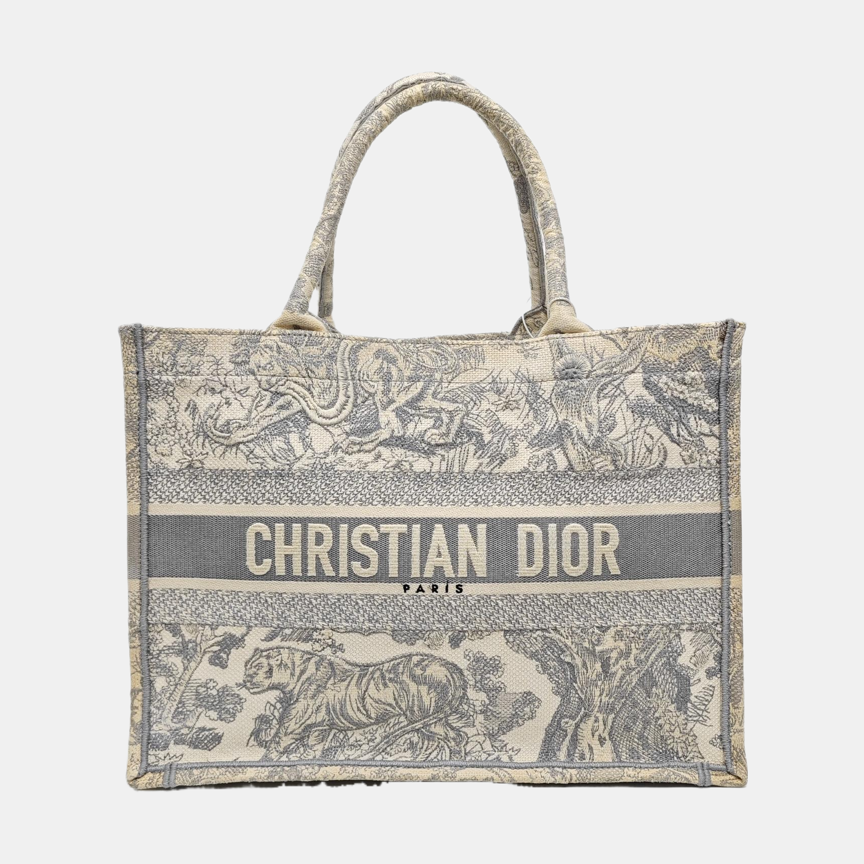 Authenticated pre-owned  Book Tote Medium Canvas Grey - Tote Bag at Looply
