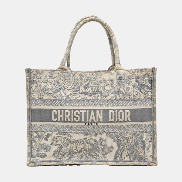Authenticated pre-owned  Book Tote Medium Canvas Grey - Tote Bag at Looply