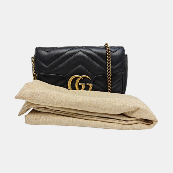GG Marmont Mini Quilted Calfskin Black