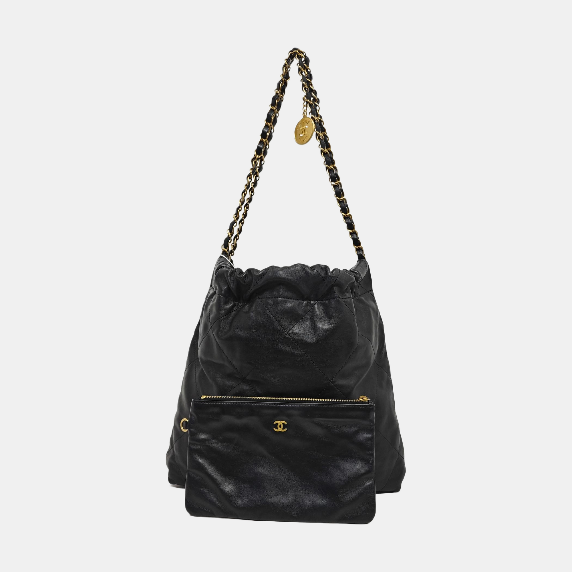 CHANEL 22 Small Quilted Calfskin Black