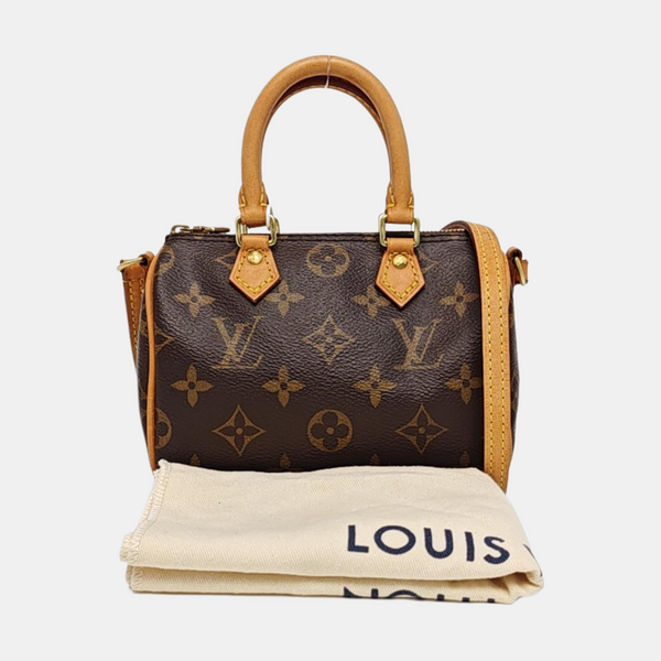 SPEEDY Nano Monogram Coated Canvas Brown