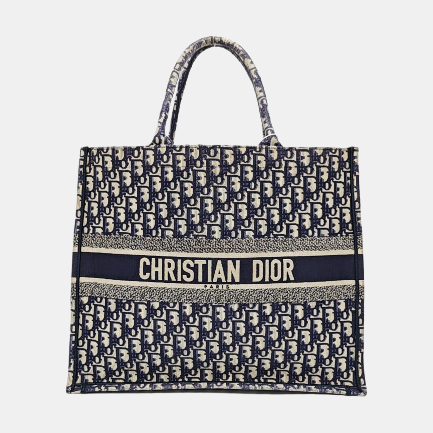 Book Tote Large Oblique Canvas Beige