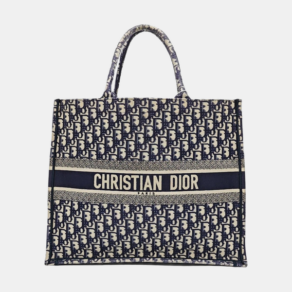 Book Tote Large Oblique Canvas Beige