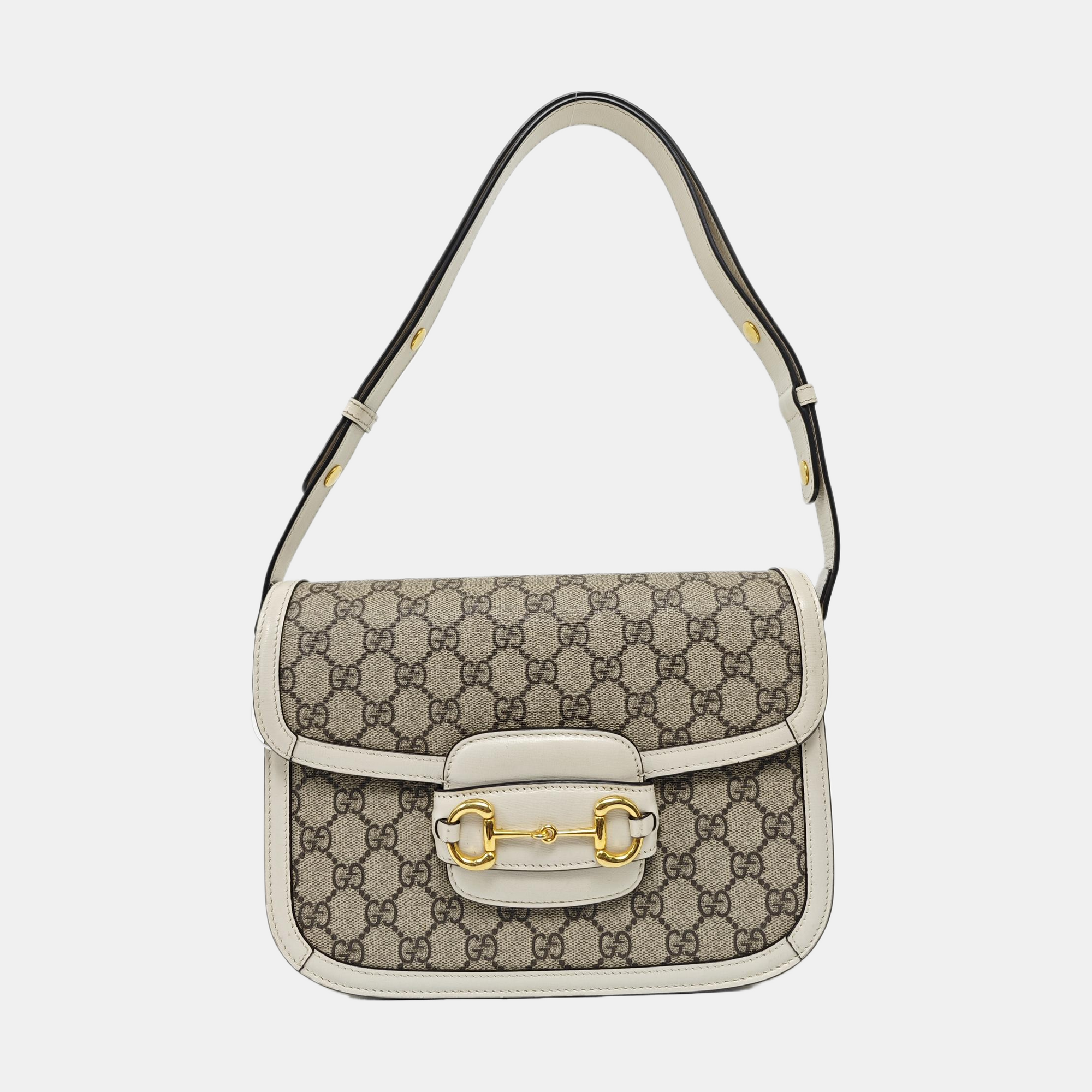 Horsebit 1955 Small Monogram Coated Canvas Beige