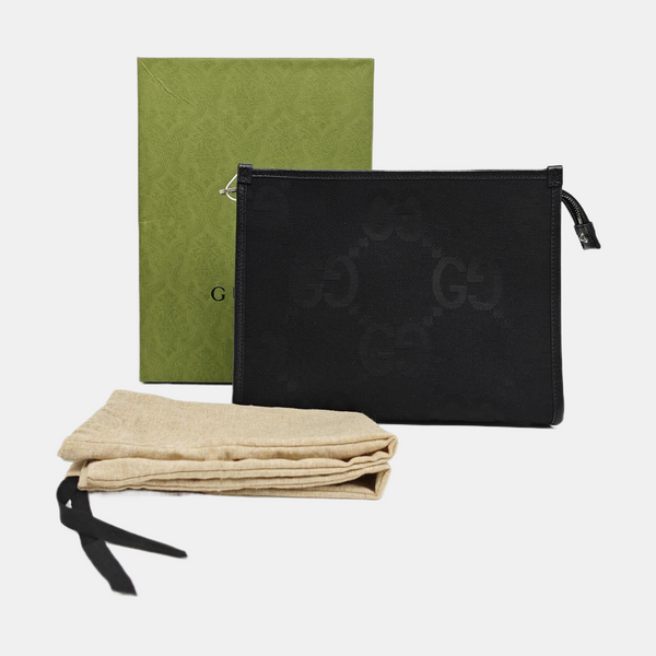 Monogram Fabric Clutch Black
