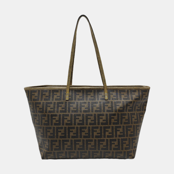 Coated Canvas Tote Bag Brown