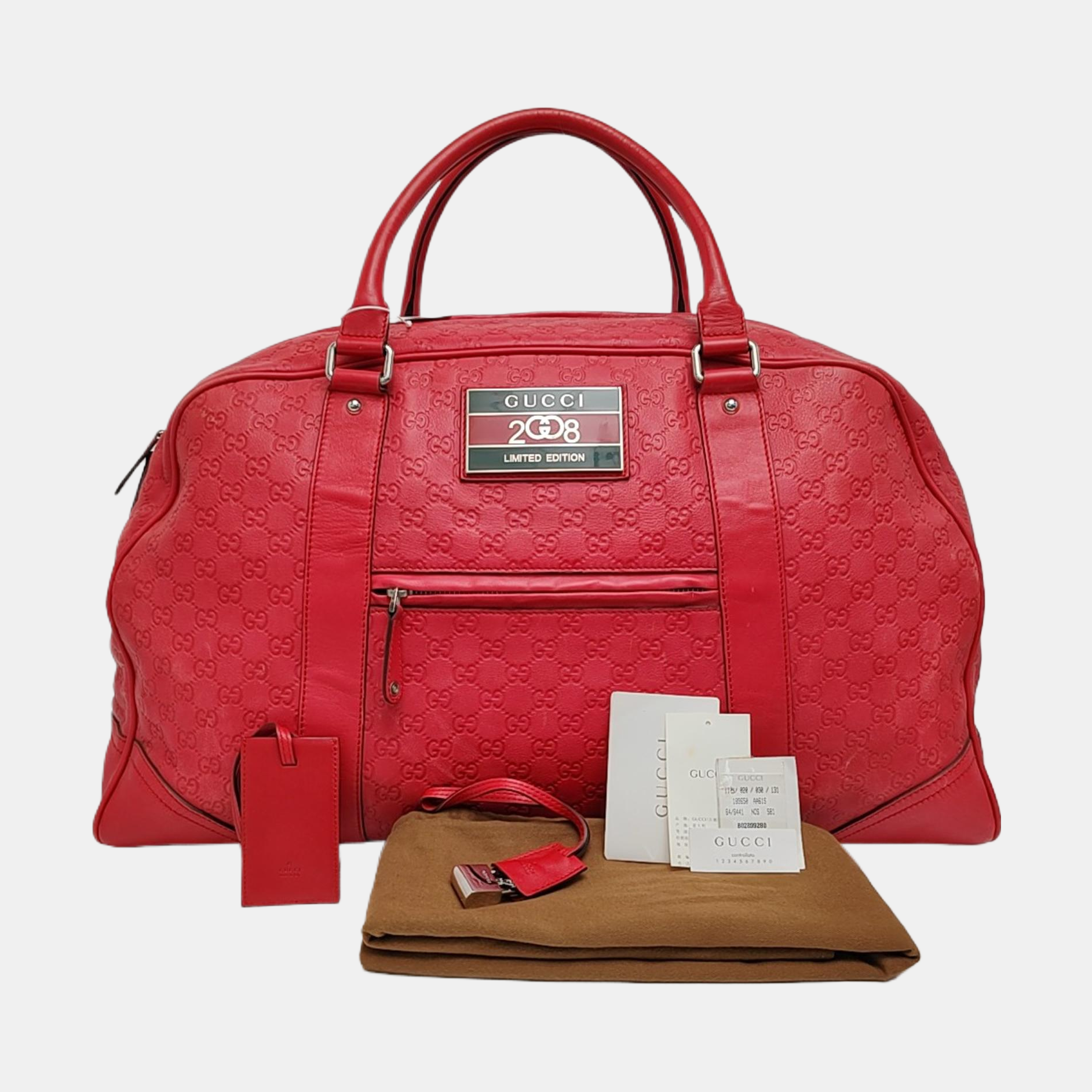 Microguccissima Monogram Leather Red