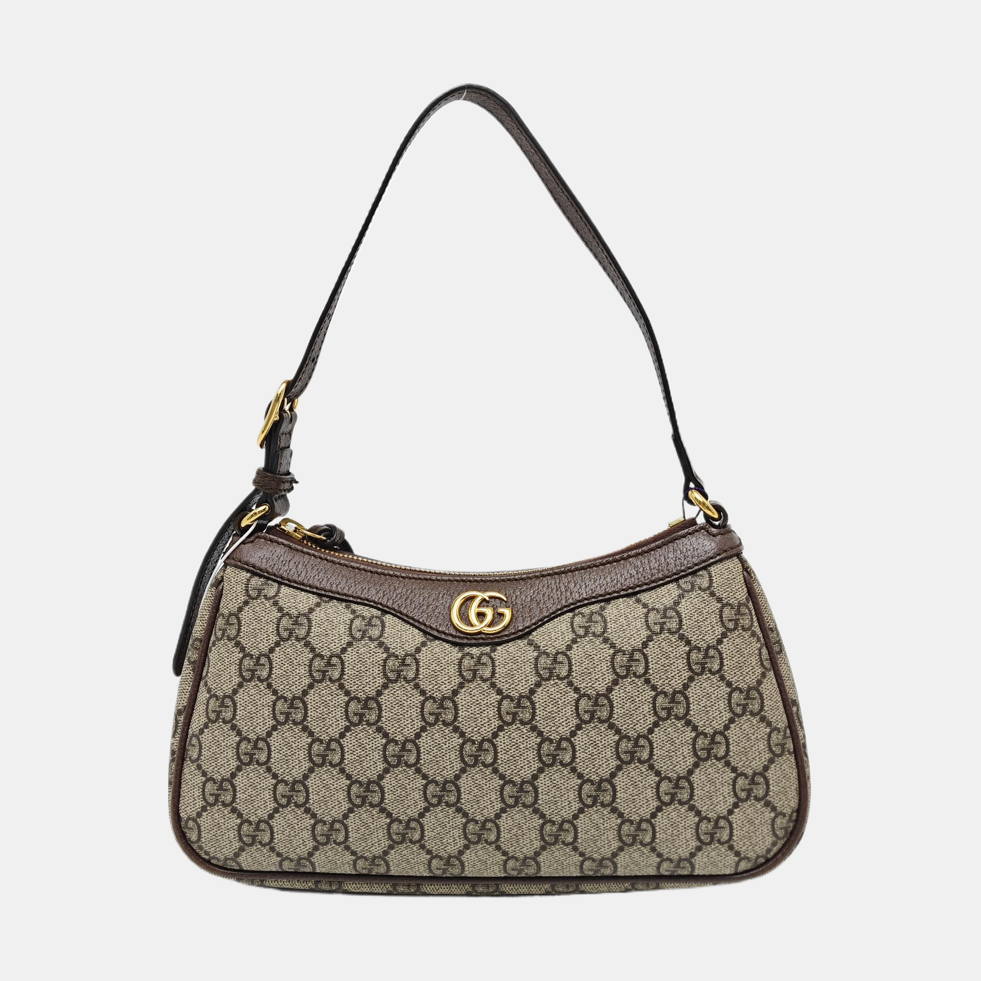 Ophidia Small Monogram Coated Canvas Brown