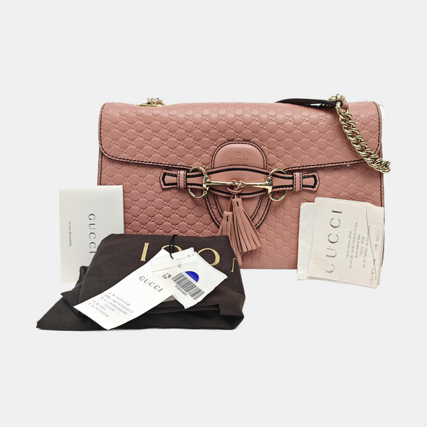 Emily Chain Monogram Calfskin Pink
