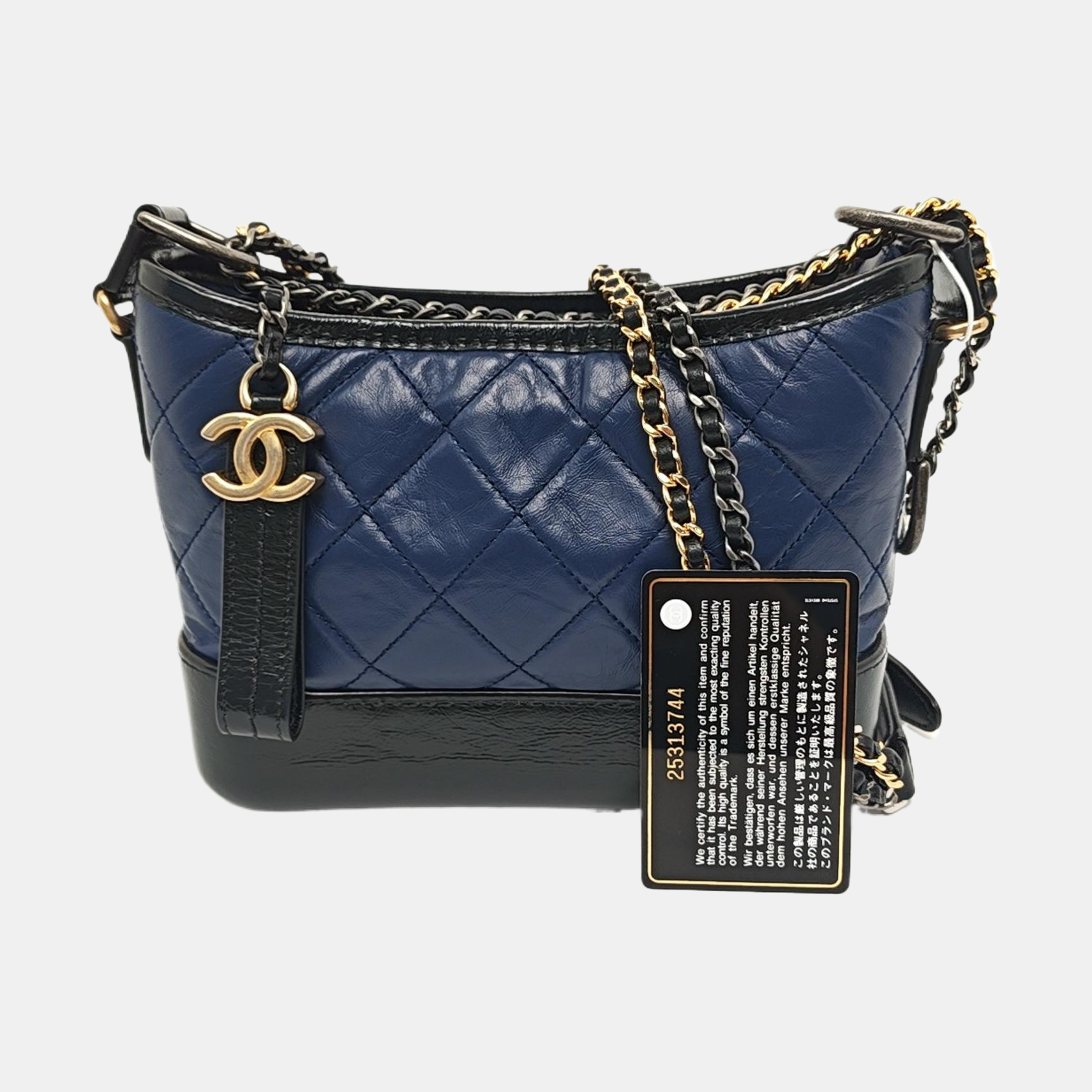 GABRIELLE Small Quilted Calfskin Blue