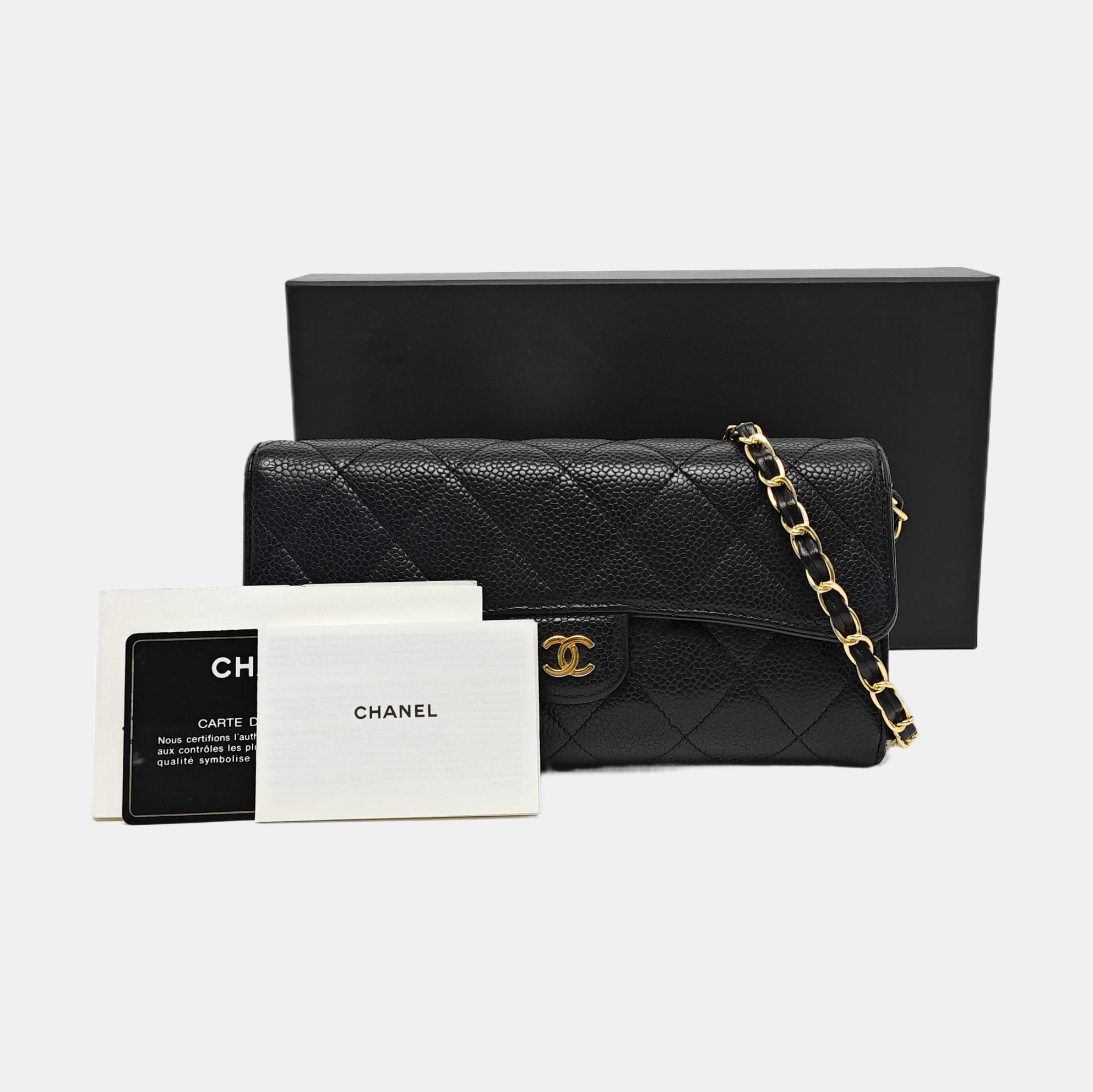CLASSIC FLAP Mini Quilted Calfskin Black Wallet