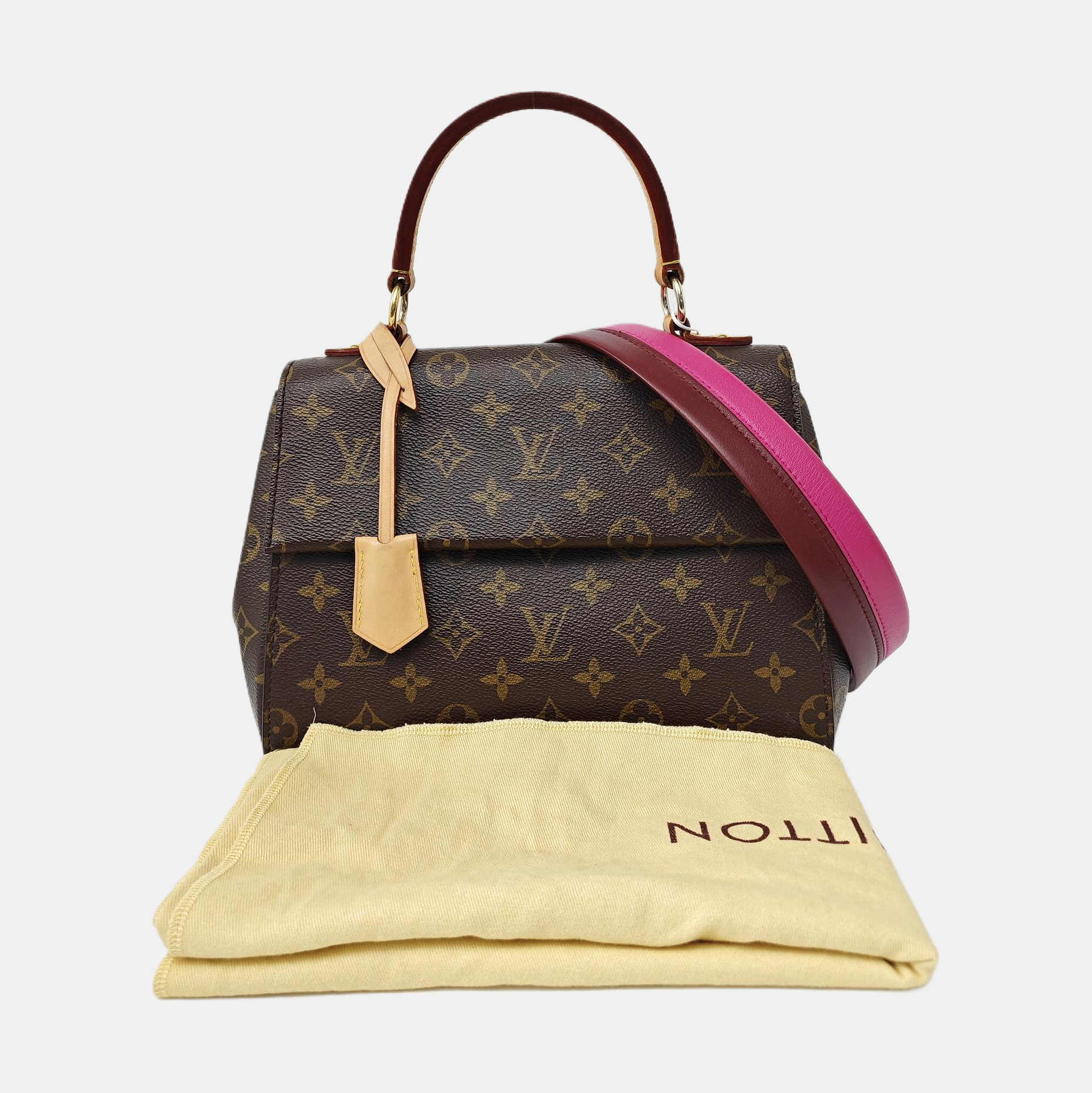 CLUNY PM Monogram Coated Canvas Brown