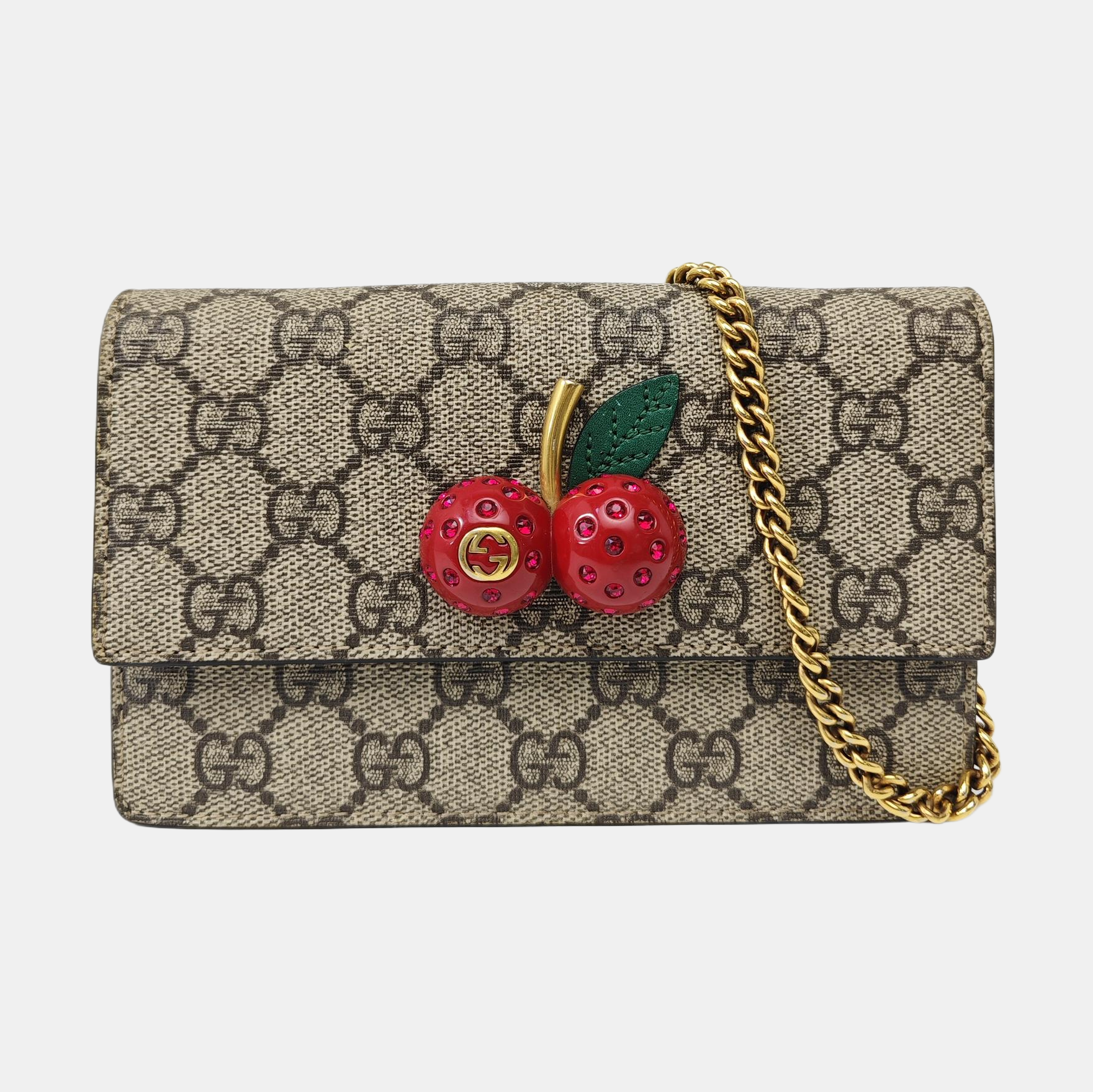GG Supreme Mini Monogram Coated Canvas Beige
