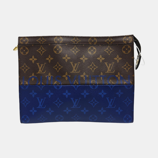 Pochette Voyag MM Monogram Coated Canvas Blue