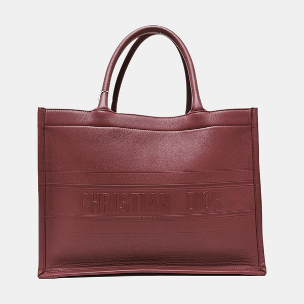Book Tote Medium Calfskin Red