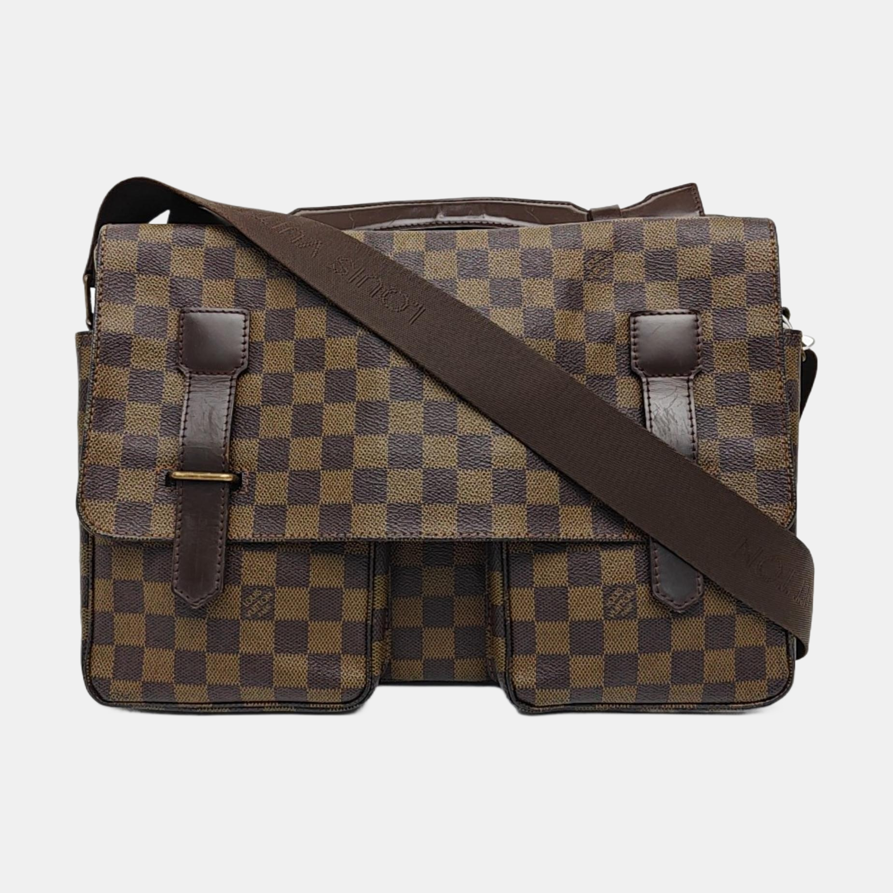BROADWAY Damier Ebene Coated Canvas Brown