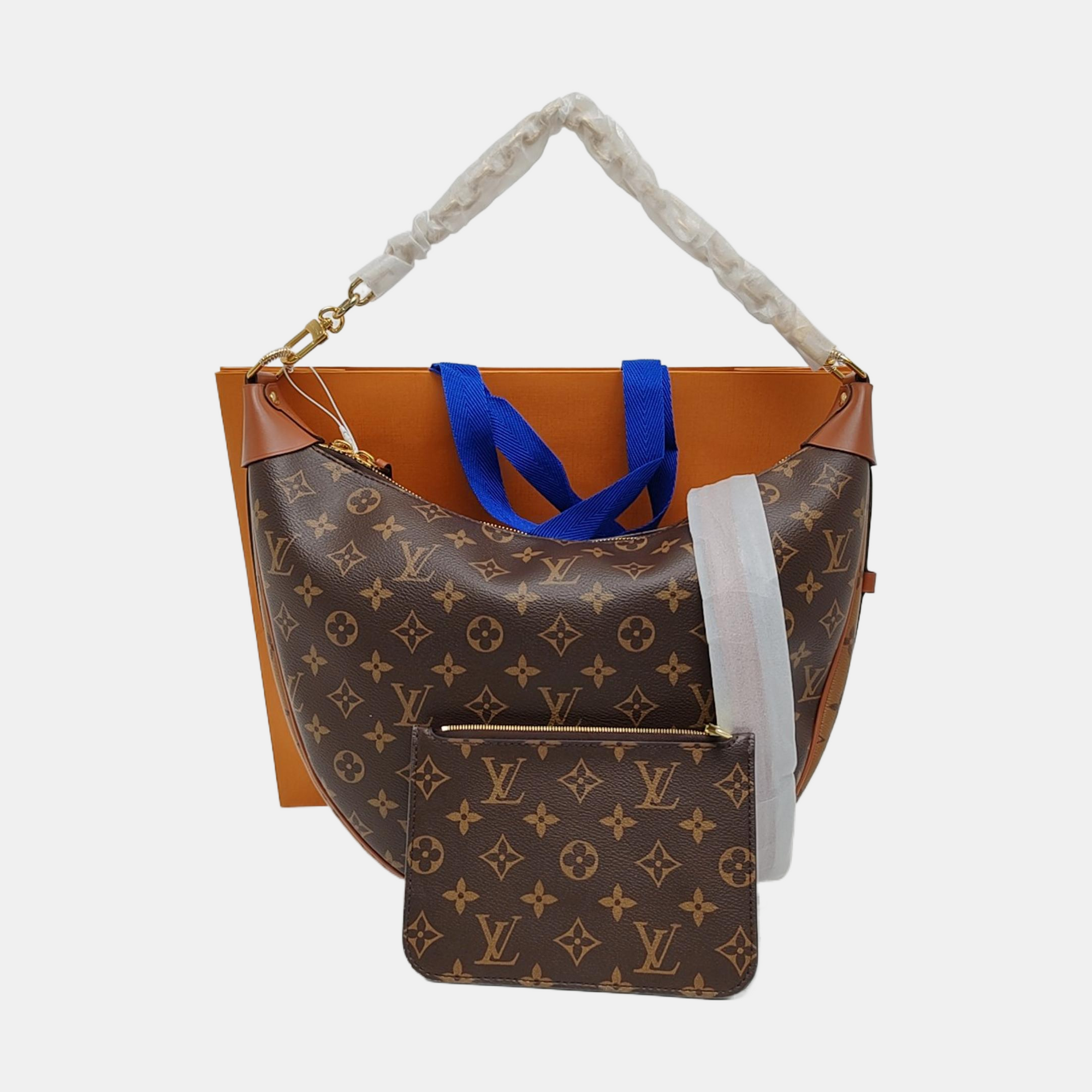 LOOP HOBO Monogram Coated Canvas Brown