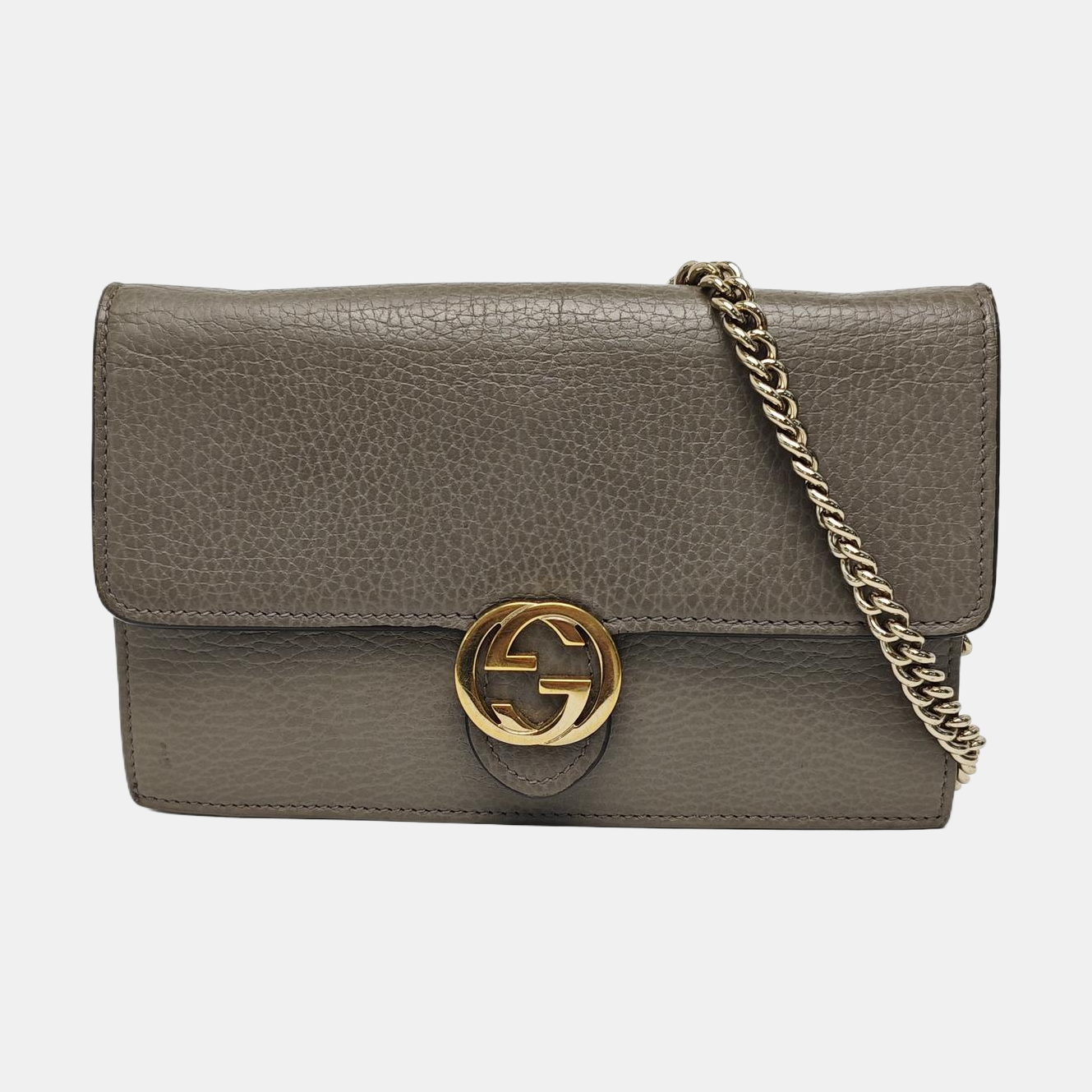 Interlocking G Small Calfskin Gray