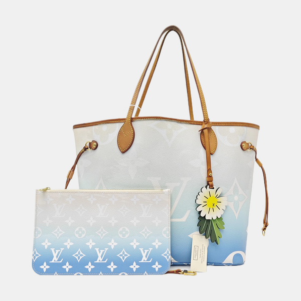 NEVERFULL MM Monogram Coated Canvas Blue