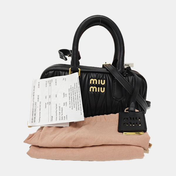 Arcadie Matelassé Small Quilted Lambskin Black