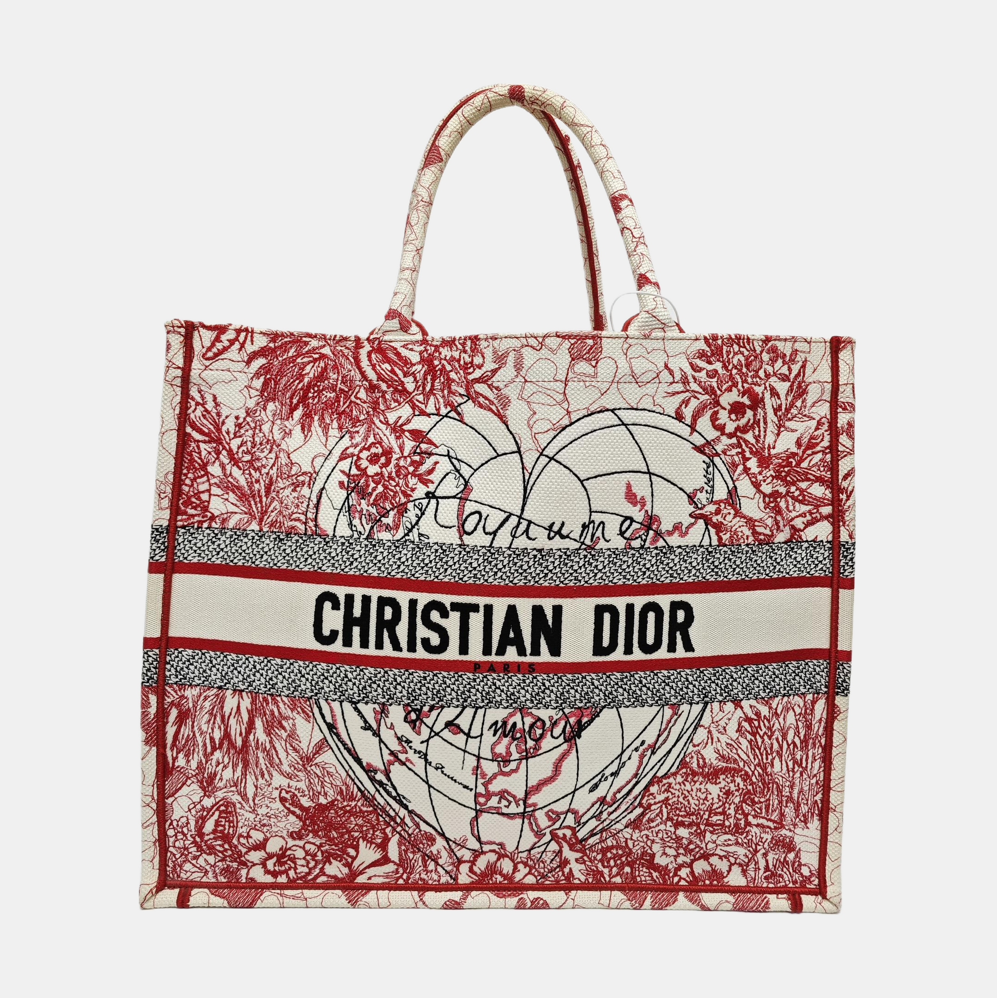 Authenticated pre-owned  Book Tote Large Canvas Red - Tote Bag at Looply