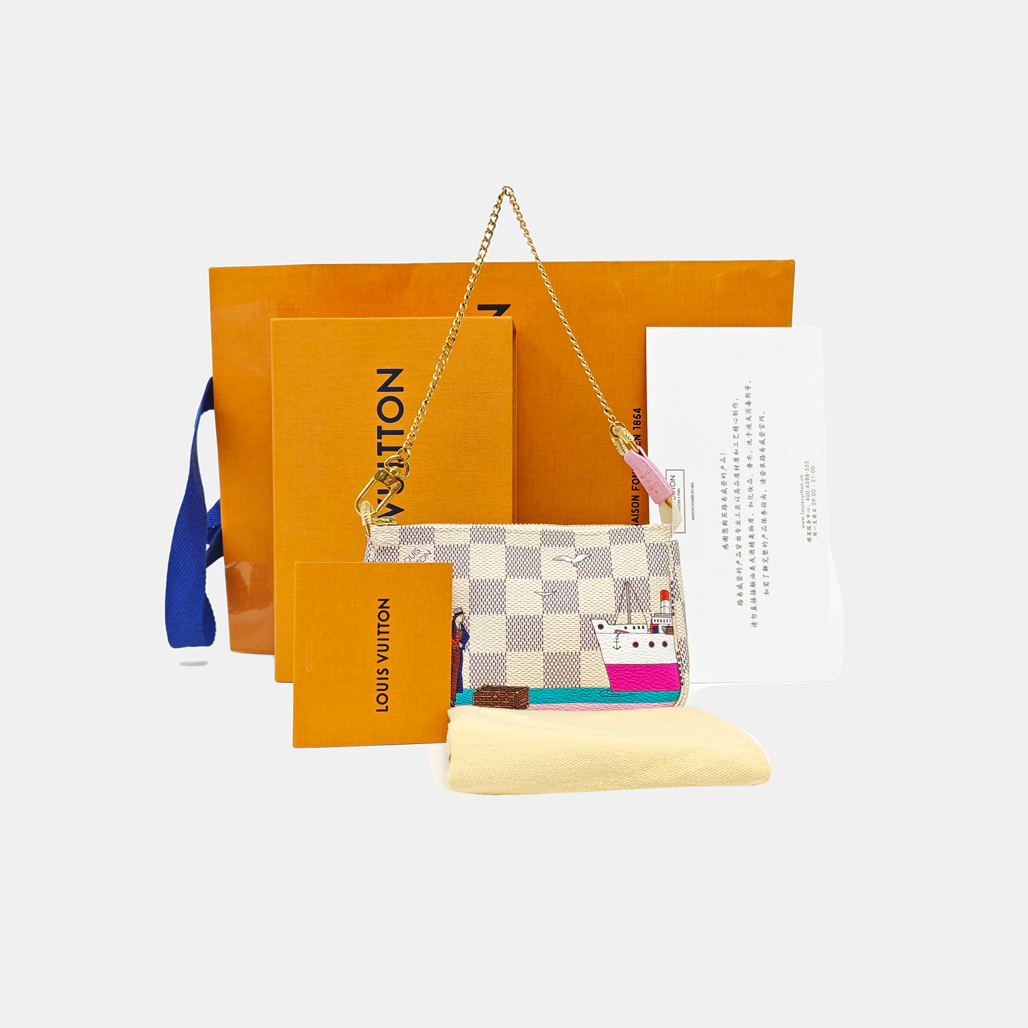 ACCESSOIRES Damier Azur Coated Canvas White