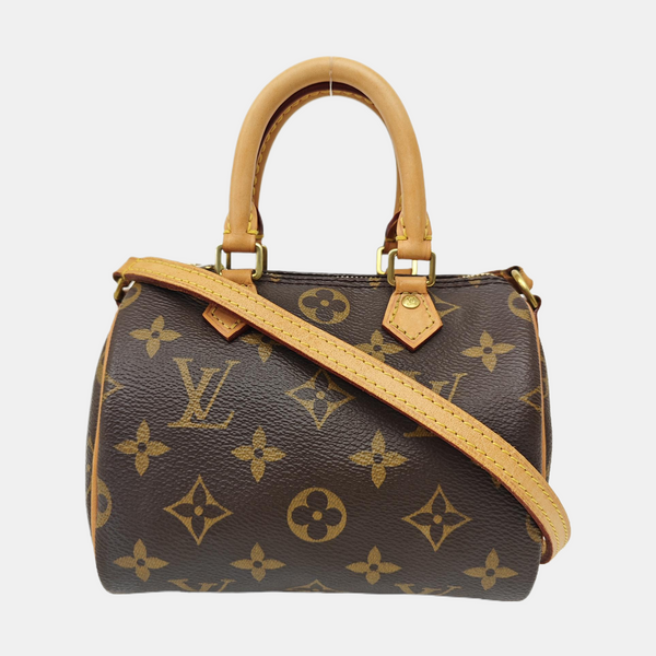 SPEEDY Nano Monogram Coated Canvas Brown