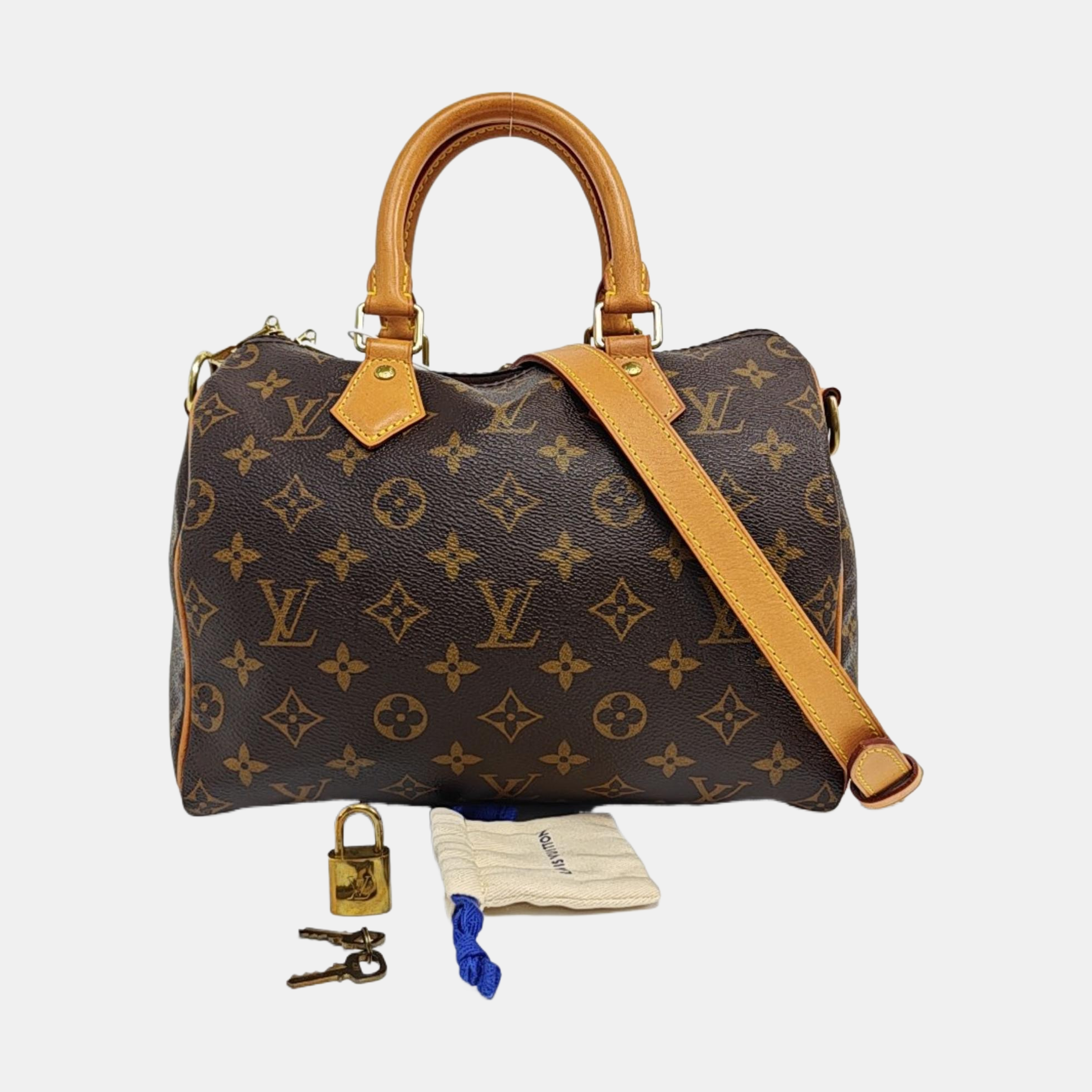 SPEEDY 25 Monogram Coated Canvas Brown