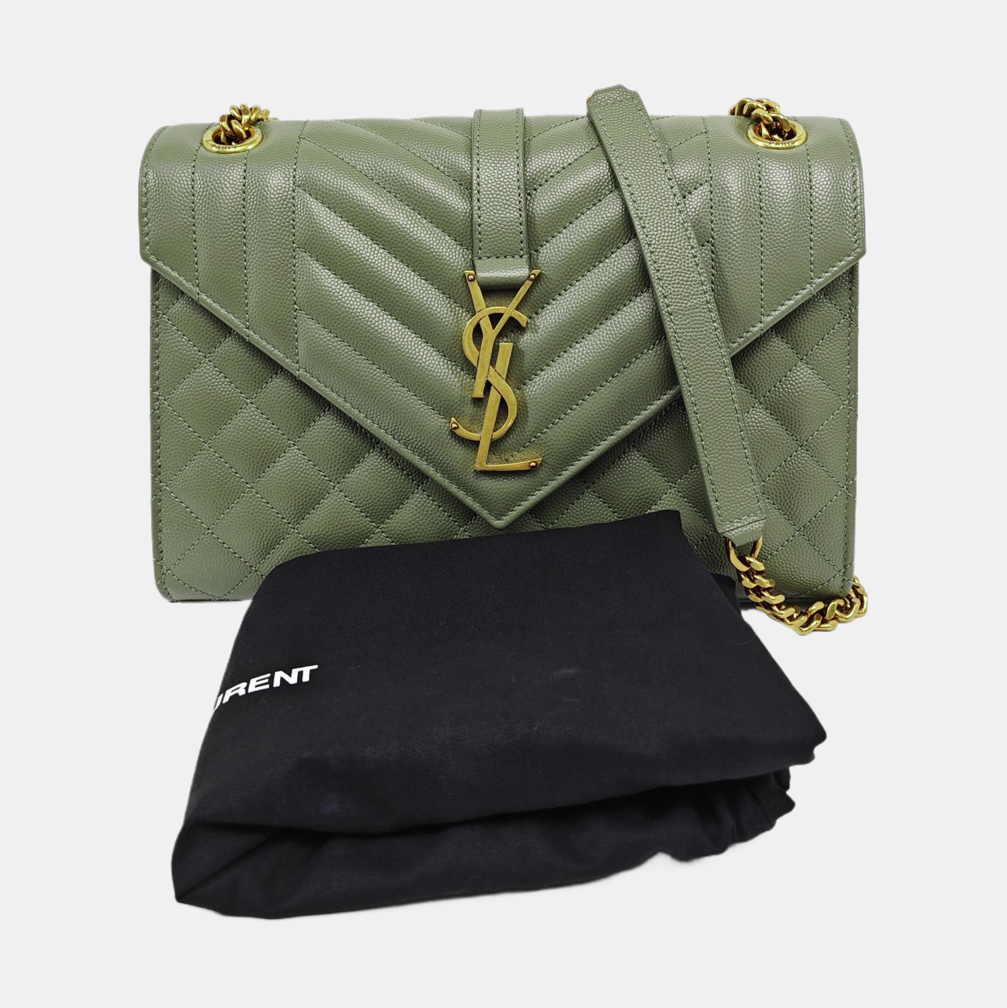 ENVELOPE Medium Quilted Calfskin Green