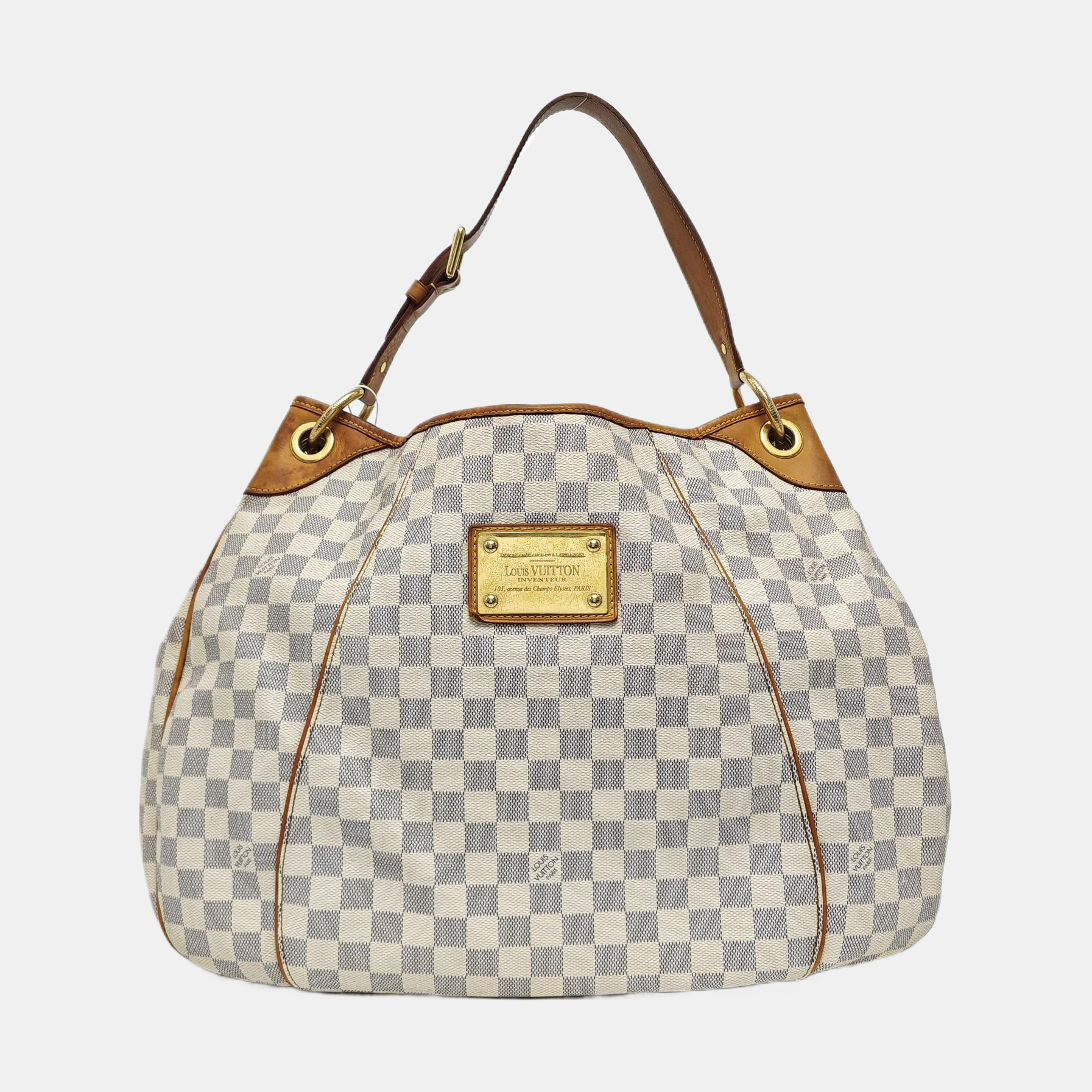 GALLIERA GM Damier Azur Coated Canvas White